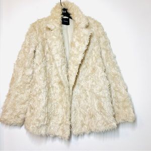 Theory Clairene Faux Fur Furry Coat